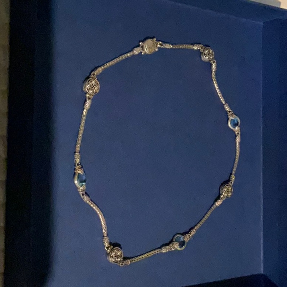 John Hardy Silver and Blue Necklace with Elegant Design